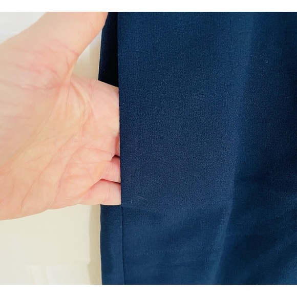 Catherine Malandrino Navy Blue Lace Front Grommet Shift Dress w/ Pockets Small - Picture 6 of 8